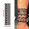 Tattoo Transfer Black and White Arm Ring Geometry Temporary Tattoo Men Women Half Arm Personality Thigh Waterproof Tattoo Stickers 240426
