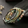 Beaded 7 Pieces/Set Four Seasons Bohemian Multi Layered Jewelry and Womens Elastic Armband 2019 NYTT