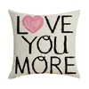 Kissen 18x18 Kissenbezüge Valentinstag Liebe werfen Leinenbezüge für Sofa Couch Home Decoration Mode und einfach