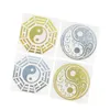 Tattoo overdracht vijf elementen yin en yang tai chi acht diagrammen patroon metalen stickers mobiele telefoon stickers laptop auto stickers decoratie 240426