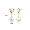 Dangle żyrandol koreańsko -mody uszy dla kobiet symulowane perły małe kolczyki do kolczyków do stadninu srebrny kolor dhinstone ślubne prezenty tanie biżuterię