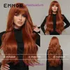 Wig Womens Uzun Saç Stili Kabarık Büyük Rulo Seti 2024 Moda Yeni Günlük Tam Kafa