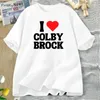 Я люблю Herat Colby Brock Sam Colby Men футболки хлопковые футболки с коротким рукавом.