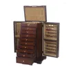 Jewelry Pouches Wood Box Big Size Ring Earrings Necklace Organizer Bracelet Drawer Display Stand Women Accessories Storage