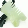 Massagem cabeludo cabelos penteados naturais jade stone guasha gua sha placo pente de pente de massagem massageador de mangers de mangueira pente de saúde