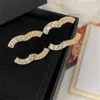 2023 CCLIES Studörhängen Pearl Diamond Drop Gold C Earring Designer för Woman Fashion Brand Not Fade Silver Wedding Women Earings 9456
