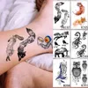 Tattoo overdracht 6 stks waterdichte tijdelijke tattoo -stickers kleine eenvoudige lijn bloem tatto schattige blad vinger pols nep tatoeages voor body art vrouwen 240427