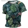 T-shirt maschile Maglietta estiva Hawaiian Mens 3d Coconut Tree Stampa corta Top Casual Casual Oversize T-shirtq240426