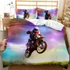 sets Motorbike Duvet Cover Set Motocross Rider Racing Motorcycle Dirt Bike Bedding Set Vehicles Extreme Sports Polyester Quilt Cover