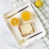 Plates Kitchen Plastic Tray White Handle Jewelry Makeup Desk Drawer Organizer Cutlery Tableware Compartment Storage Box Desktop