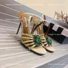 Marque d'été de luxe Aquazzura Sandals Designers Slippers Chaussures pour femmes Transparentes Fleur Crystal Rignestone Stiletto Heel Factory Shoe PVC Sandale à talons hauts