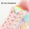 Shoe Parts Elastic Laces Sneakers Shoelaces Without Ties 8MM Thick Flats Cross Buckle No Tie Kids Adult Running Rubber Shoelace