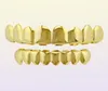 Hiphop Grill JewelryClassic liso Gold Gold Rose Rosed dentes Prazed Grillz Bottom Borço Dental Faux Grills Men Lady Hip Hop 7525878