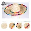 Vêtements de chien mignon mini chiot chat paille tissée de soleil tissu chapeau de soleil mexicain sombrero pour animaux de compagnie costume pour chiens réglables