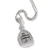 Hip Hop Bottle Pendant Necklace Topping 5a Zircon Bar Pua Rap Jewelry Men Gift