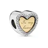 Sterling Panjia S925 Bracelet Sier Breads avec des billes de coeur personnalisées en forme de coeur en étage en diamant