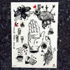 Tattoo Transfer Waterproof Black Fake Tattoos Stickers Women Arm Gun Flower Tattoos Temporary Compass Men Neck Chest Tatoos Frearms Supplies 240426