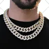 Chains DUBSS 18mm Miami Cuban Link Chain For Men's Necklace Choker Bling Hip Hop Jewelry Real Gold Plated Charms