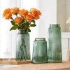 Vazen Modern Glass Vase Gold Rim Art Home Office Decoratie Licht Luxe Hydroponics Huishoudelijk Huishoudelijk Seleverie Meubels Artware Geschenken