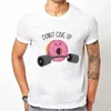Men's T-Shirts Rat Unisex T-Shirt DONUT GIVE UP Donut Funny Gym Rat Bodybuilding Crewneck Shirt Men Casual Short Slve Tops T240425
