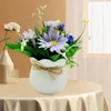 Fleurs décoratives Artificial Potted Flower Wedding Faux Elegant Plantes For Home Office Decor 5 Head Intérieur