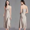 Sexy Pyjamas Nightgowns For Women Long Sleeveless Night Gowns Satin Silk Chemise Lingerie Slip Dress Sexy Nightwear Sleep Shirt for Ladies d240425