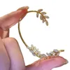 Charm 1pc Koreaanse stijl Sparkling zirkoon blad vlinder oor clips oorbel zonder geen piercing oorbellen oorvol bruiloftsfeestje sieraden