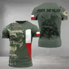 T-shirts táticos Tactical Moda 3D Impressa Polish Mens T-shirt Bandeira da bandeira da camiseta grande camuflado O grande deco