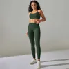 Kadınların Trailtsits Dikişsiz Kripli Kadınlar Spor Giyim İki Parçalı Yoga Set Yüksek Beled Gym Bacaklar Üst Fitness Set Asit Yıkanmış Aktivite Takım 240424