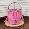 Luxur Designer Miozj Bucket Bag MJS Ny affärspendling Läder dagligen matchande Cylindrical Small med dragstring