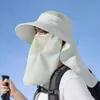 8458 printemps / été grand châle châle de protection solaire chapeau de mode face couverture du pêcheur avec un trou de la protection du trou de la protection