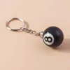 Keychains Lanyards mignon 3d noir no 8 billard keychain mini balle pendent clés anneau résine bar table de table de table de sport