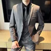 Business Business Casual Wedding Suit gilet pantalon Fashion Banquet Handsome Mens 3-Piece Set S6XL 240422