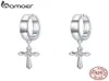 1PC Cross Earrings Clip 925 Sterling Silver Silver Punk Style Jewelry Clasp Cuff for Women SCE1033 2105126010665