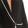 Ceintures Personnalité de mode perles longue chaîne de carrosserie pour femmes filles chaînes polyvalentes sac à dos crossbody bijoux de bijoux accessoires cadeaux