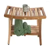 Ящики для хранения тиковые деревянные душевые скамейки с регулируемыми подушками для ног сплошной стул для ванной комнаты