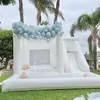 4.5 mlx4.5mWX3.5 MH (15x15x11,5 stopy) Pełny PVC White Bouncy Castle Combo Wedding Bouncer Hurtowy domek oddechowy z slajdem i piłką na imprezę tematyczną