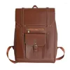 Backpack 2024 Vintage Unisex Large Capacity School Bag High Quality PU Leather Fashion Women Leisure Travel Backbag