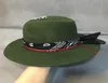 Style et ethnique Green Wide Brim Fedora 100 Femmes en laine Chapeaux de feutre Panama avec ruban turban Crushabley Porkpie Style5328947