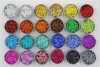 Glitter 24 holographic colors Round Dot shape 1MM Size Glitter sequins for Nail and Art DIY decora