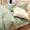 Set di biancheria da letto letti a letto a molla a colori solidi ladeing laborizzazione in cotone set di lenzuola in lenzuola in tre pezzi