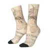 Men's Socks Vintage World Volcanoes Earthquakes And Tsunamis Map Soft Stockings All Season Long For Man Woman Birthday Present