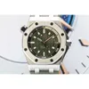 Designer Watch Luxury Automatic Mechanical Watches 15720 Series 42 Diameter Army Green Dial Rostfritt stål Material Mens Full Set Movement Wristwatch