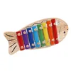 子供の木製の魚の形をノック音楽教育木フォン楽器学習教育多機能おもちゃ