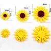 Tattoo Transfer 30pcs Yellow Sunflower Applique Patch Felt Scrapbooking Non-woven Stickers for DIY HandCraft Making Clothes Sewing Decoration 240427