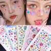 Tattoo Transfer Crystal Tattoo Body Brow Makeup Ansikte Eye Rhinestone Pearl Diamond 3D Face Jewels Självhäftande Fairy Beauty Tattoo Stickers 240427