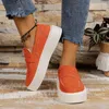 Sapatos casuais Sneakers femininos Fashion Round Slip em uma sola grossa confortável para mulheres anti-deslizamento ao ar livre, damas zapatos zapatos