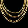 Strands Long Chain Necklace Cuban Chain Necklace Basic Punk Gold Stainless Steel Mens 5/7mm Necklace Jewelry 240424