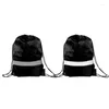 DrawString ryggsäckväskor - 10 Pack reflekterande säcksport Gym Cinch Bag Travel Tyg Ryggsäckar