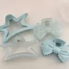 Clamps Shark Clip Girls Blue Color Starfish Geometric Shape Star Hair Clip Korean Style Headwear Female Hair Accessories Hair Claw Y240425